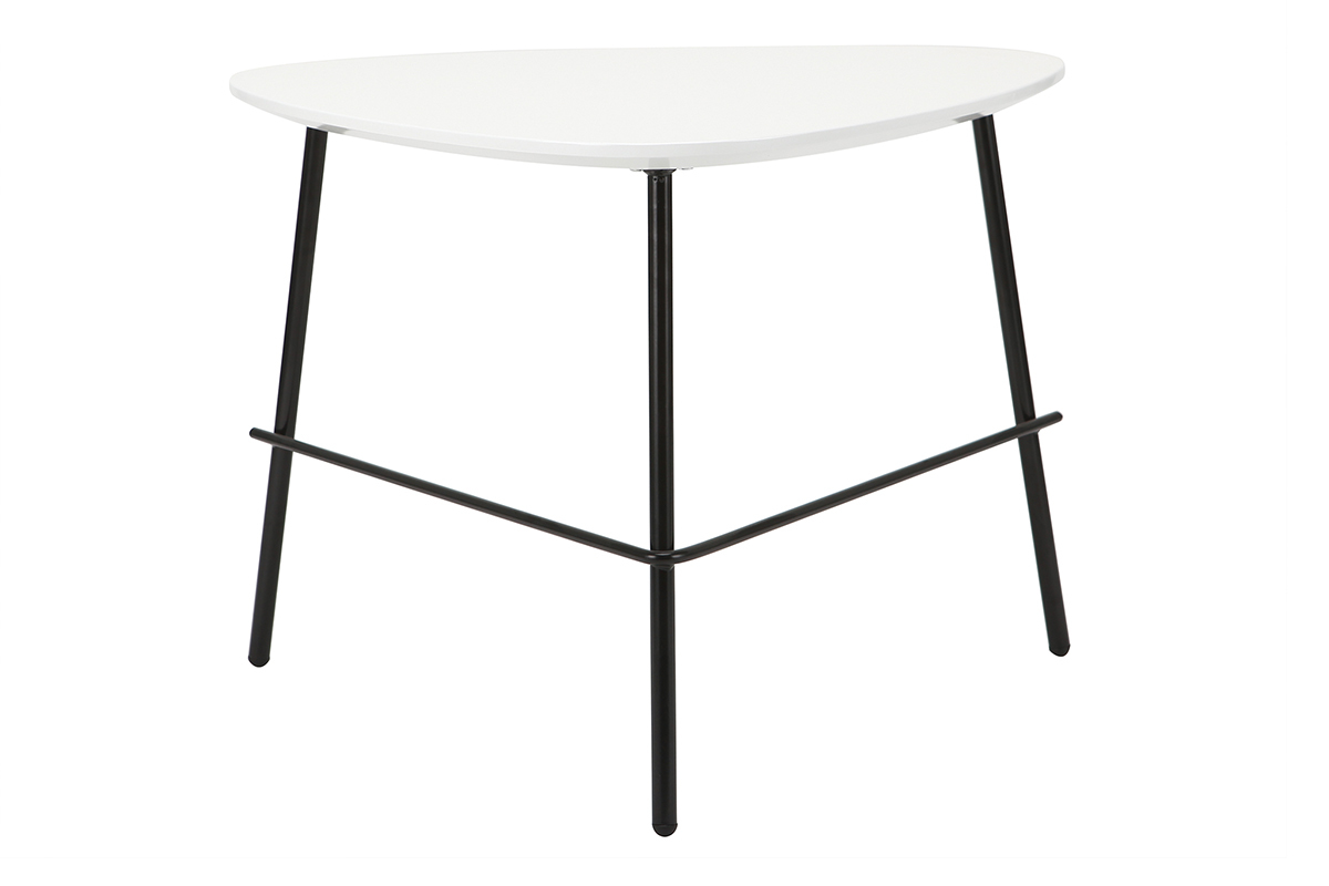 Design-Couchtisch BLOOM aus wei�em Metall L60 cm