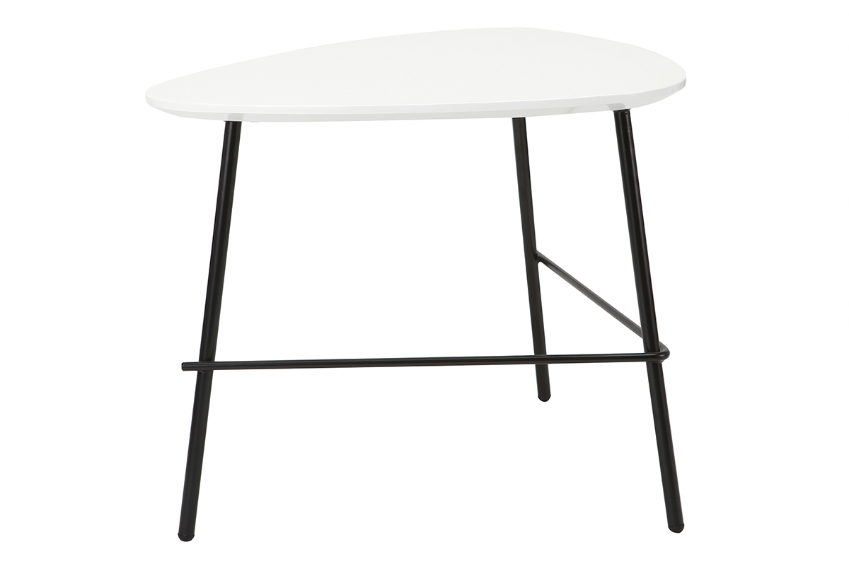 Design-Couchtisch BLOOM aus wei�em Metall L60 cm