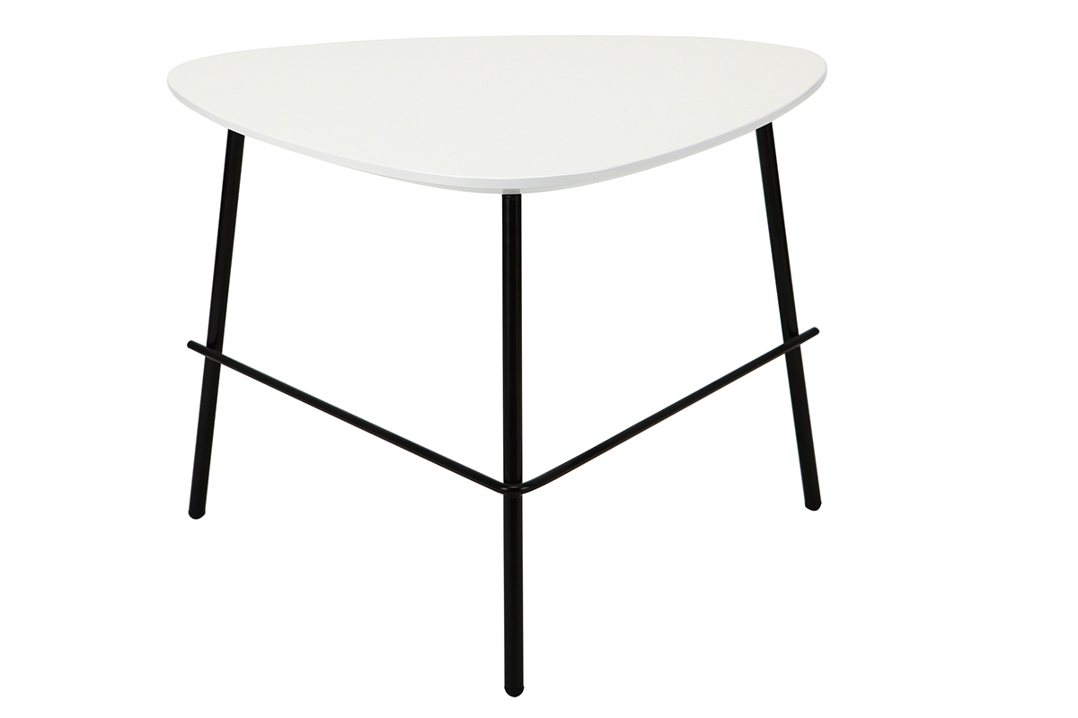 Design-Couchtisch BLOOM aus wei�em Metall L60 cm