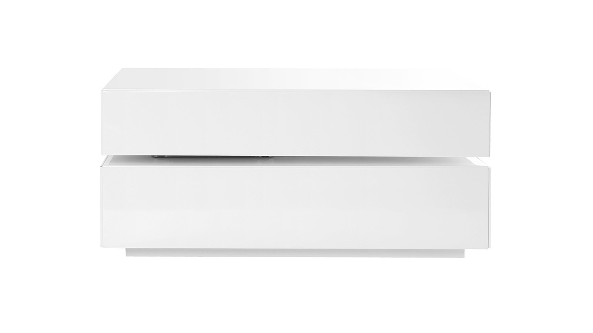 Design-Couchtisch drehbar 4 Schubladen Weiß ELEA