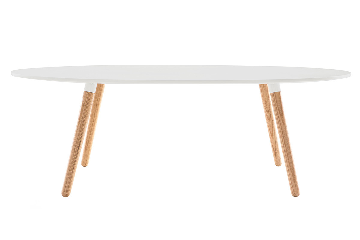 Design-Couchtisch GILDA Holz Natur und Wei