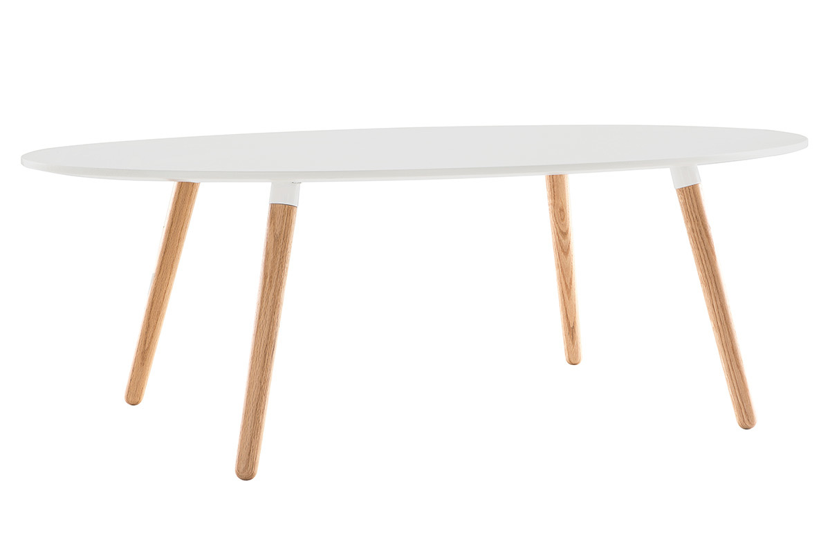 Design-Couchtisch GILDA Holz Natur und Wei