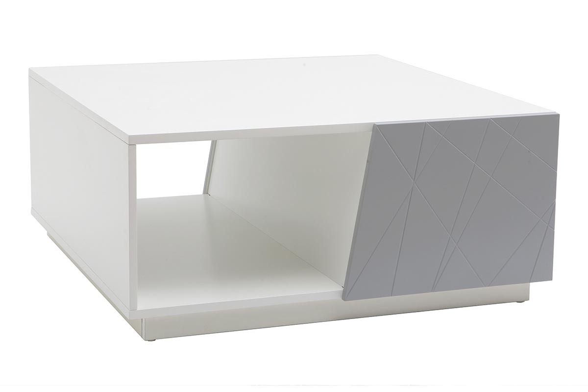 Design-Couchtisch lackiert Grau matt 90 cm ALESSIA