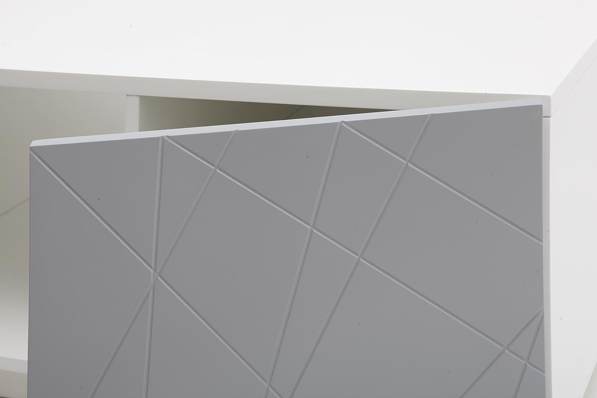 Design-Couchtisch lackiert Grau matt 90 cm ALESSIA