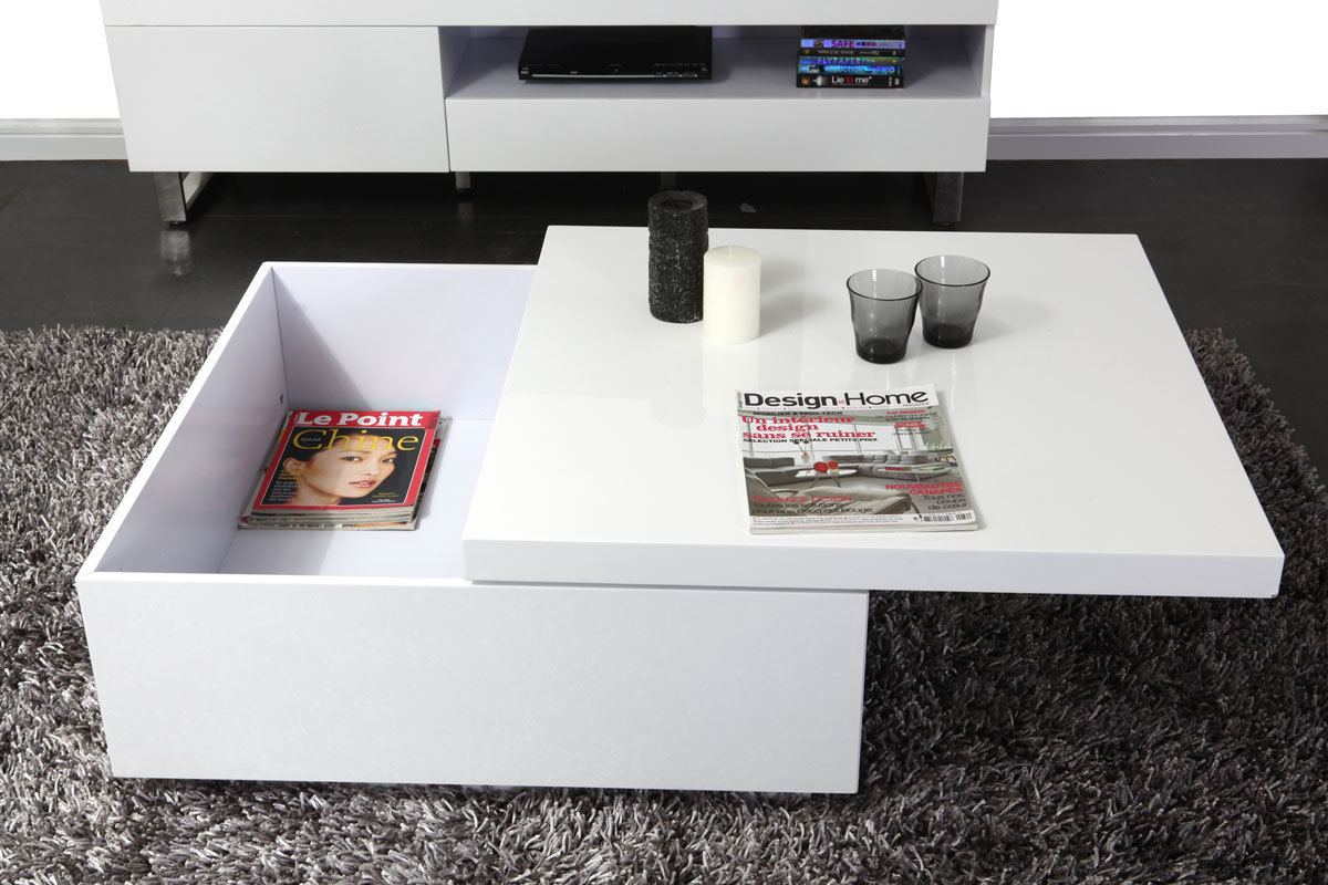Design-Couchtisch lackiert wei JANA
