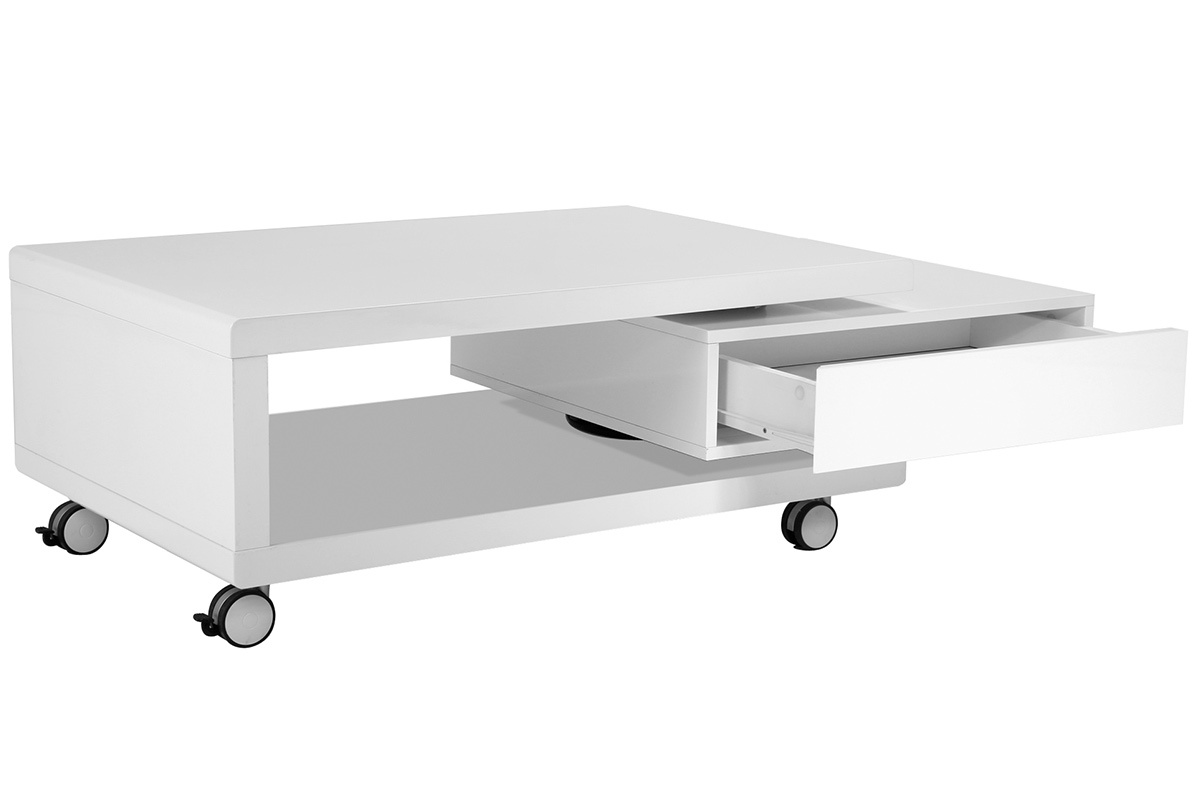 Design-Couchtisch lackiert Wei LIVO