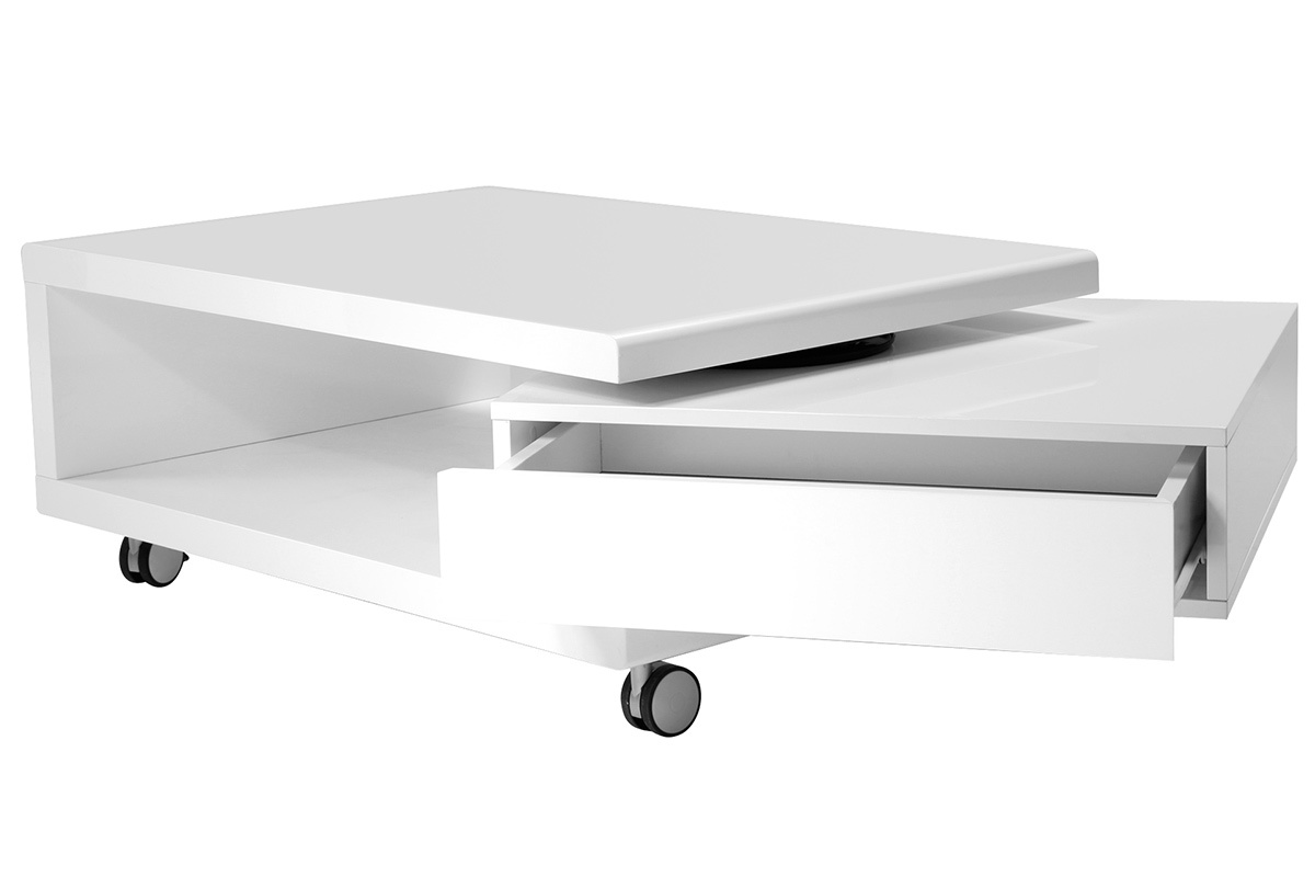 Design-Couchtisch lackiert Wei LIVO