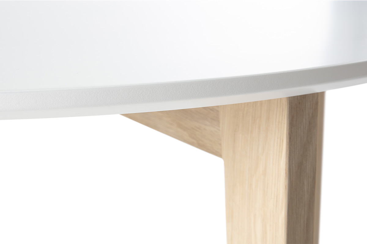 Design-Couchtisch lackiert Wei und Holz LARGO