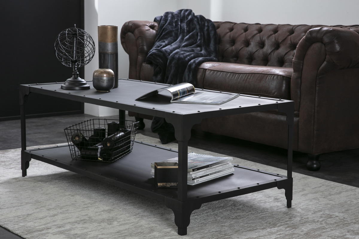 Design-Couchtisch Metall Schwarz L120 cm FACTORY