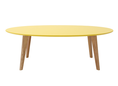 Design-Couchtisch Oval 120 cm Gelb EKKA - Design-Couchtisch Oval 120 cm Gelb EKKA