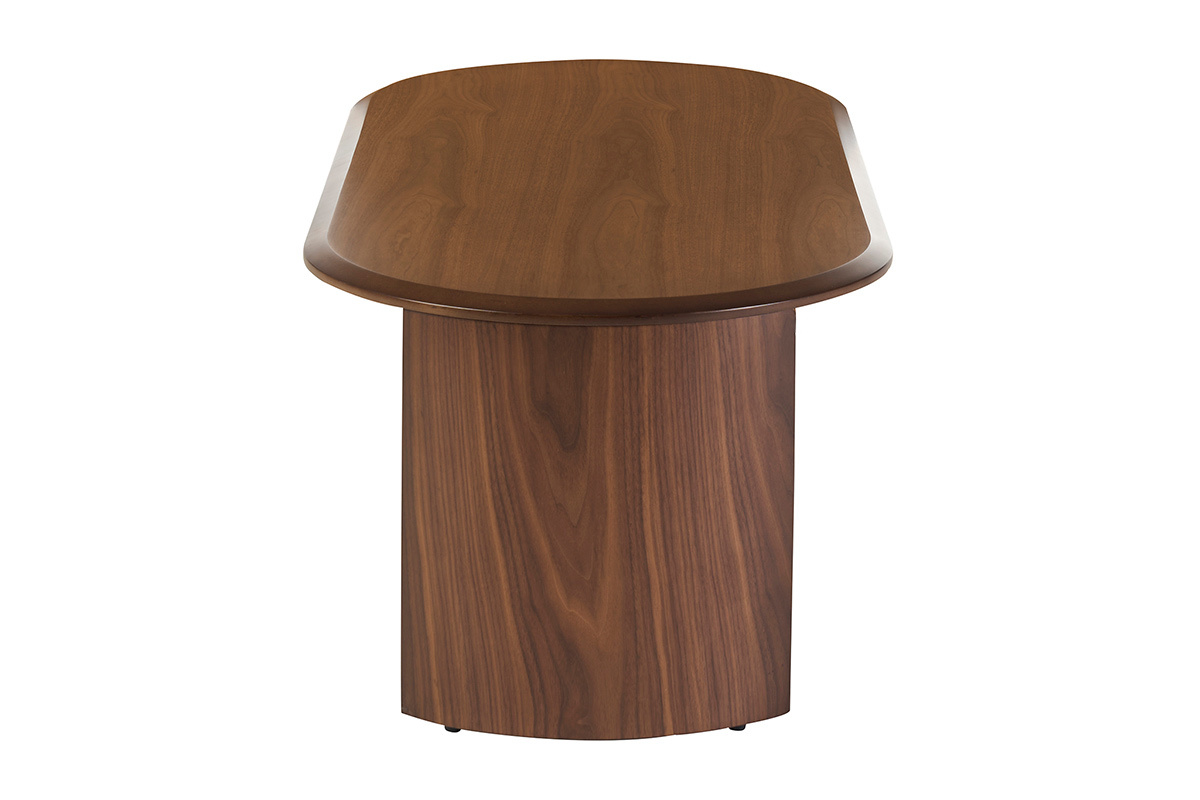 Design-Couchtisch oval aus dunklem Holz Nussbaum L120 cm ASSA