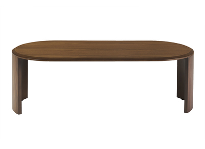 Design-Couchtisch oval aus dunklem Holz Nussbaum L120 cm ASSA