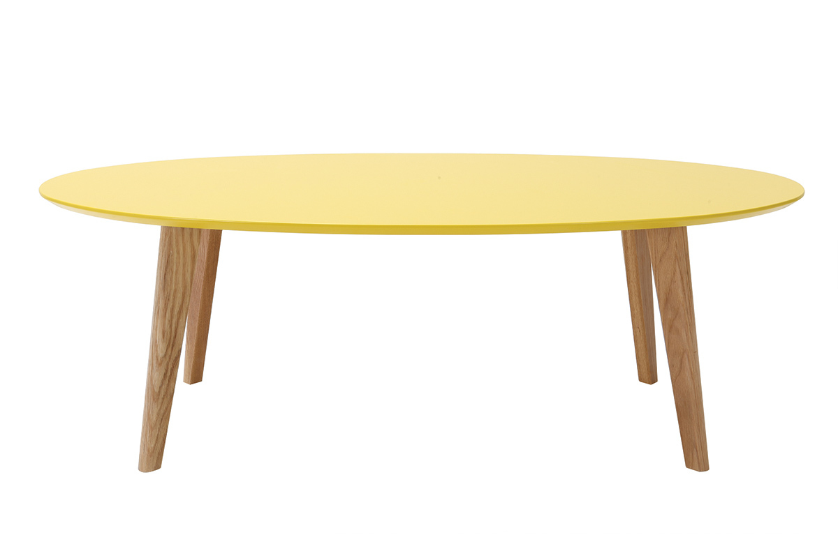 Design-Couchtisch Oval L120 cm Gelb EKKA