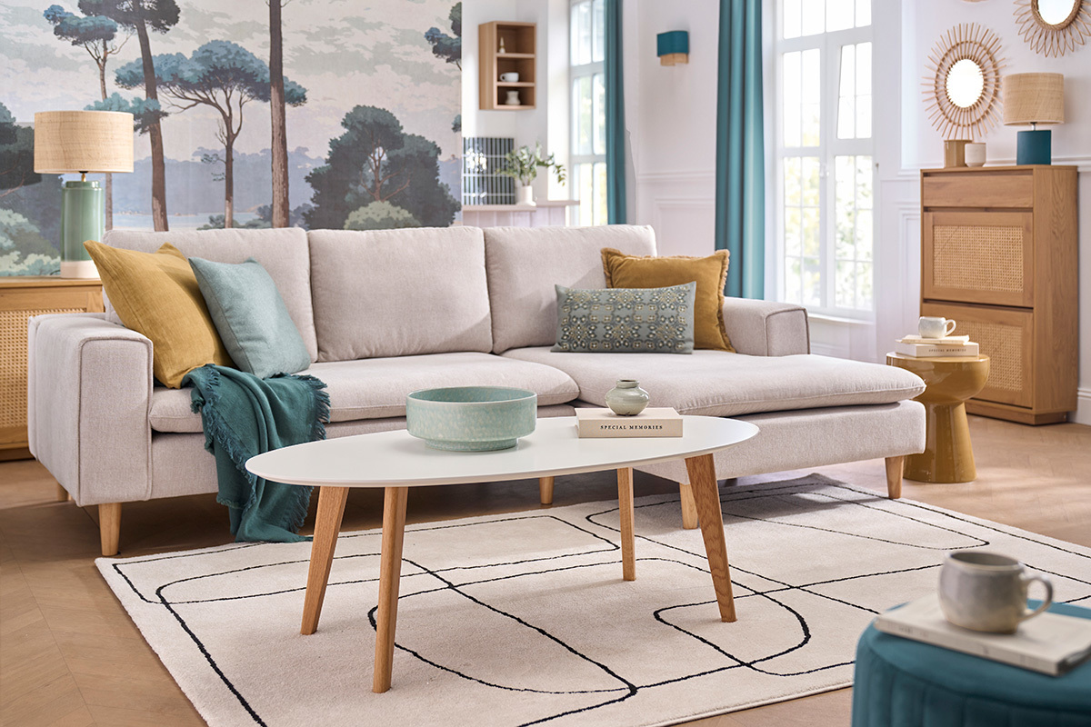 Design-Couchtisch Oval Wei� L120 cm EKKA