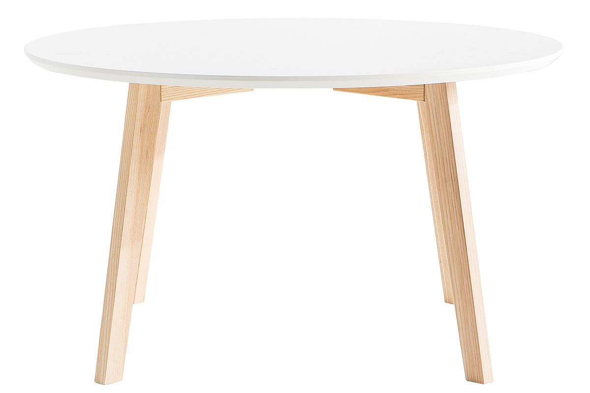 Design-Couchtisch rund 80 cm matt Wei SARA