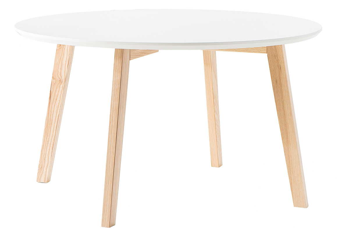 Design-Couchtisch rund 80 cm matt Wei SARA
