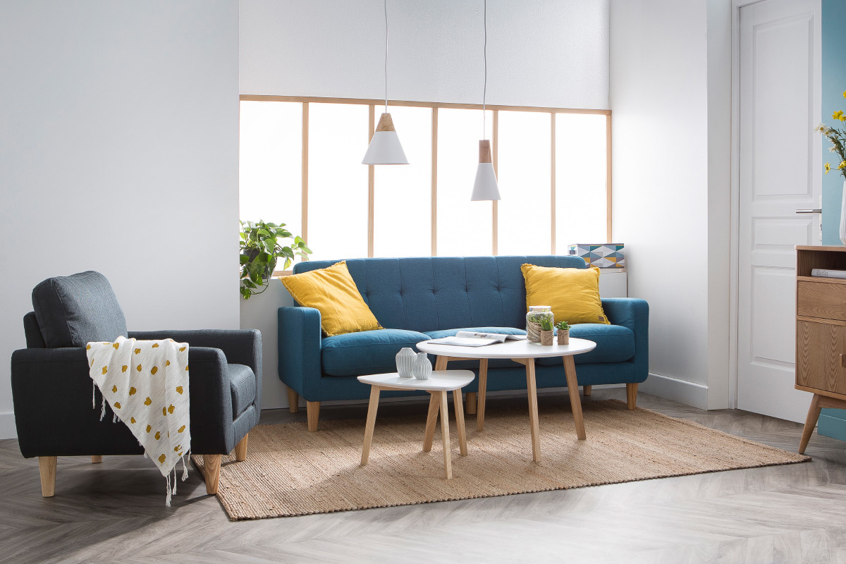 Design-Couchtisch rund 80 cm matt Wei SARA