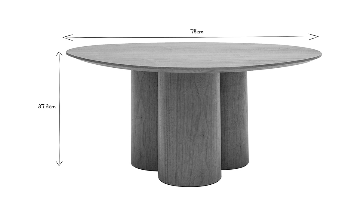Design-Couchtisch Walnuss HOLLEN - Miliboo
