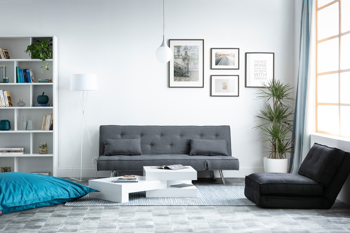 Design-Couchtisch Wei Glnzend LUNA