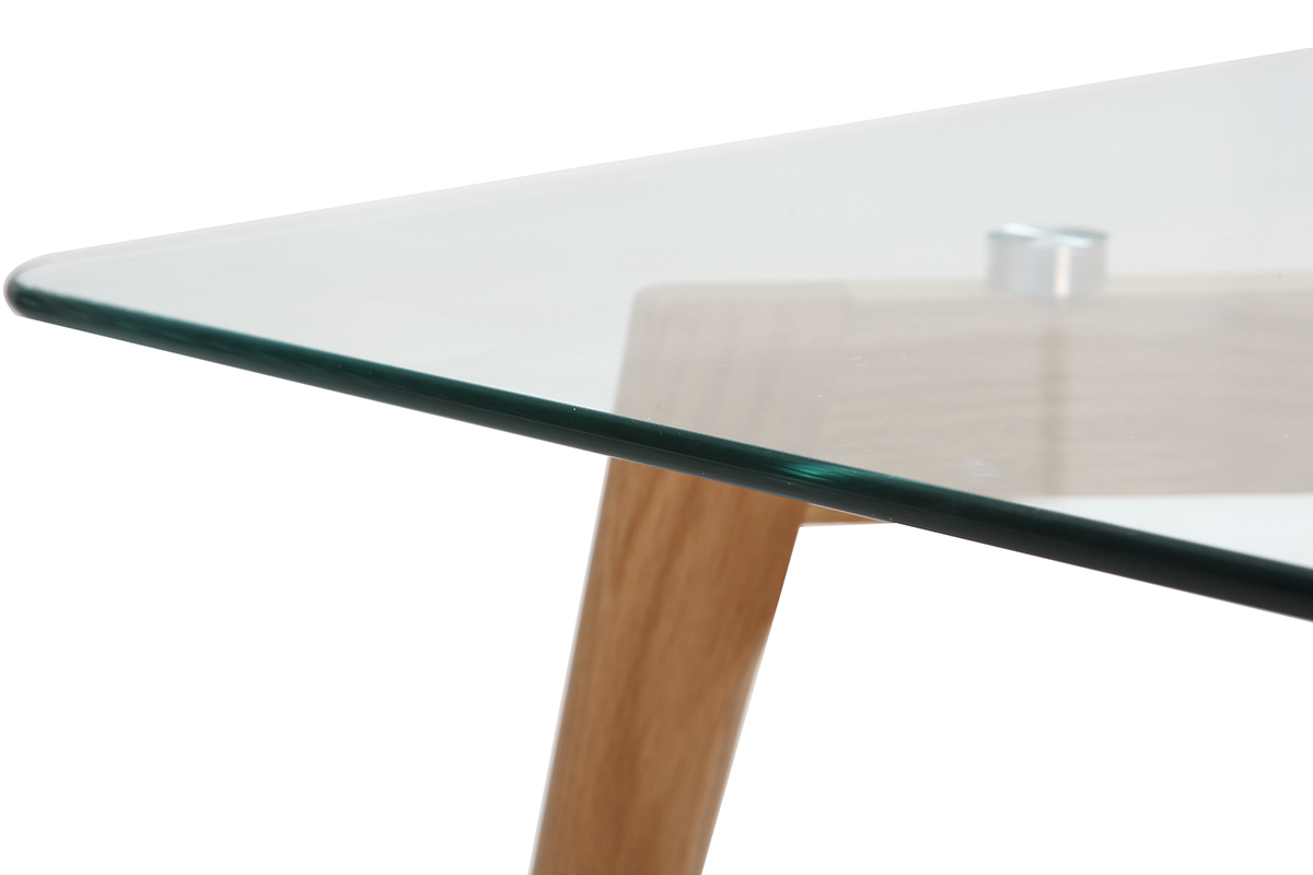 Design-Couchtisch zeitgen�ssisch Glas und Eiche DAVOS