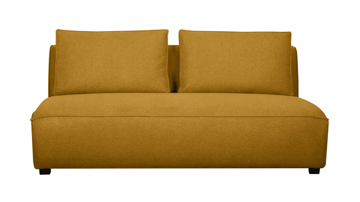 Design-Doppelsofa aus kumingelbem Stoff PLURIEL