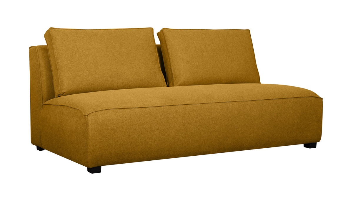 Design-Doppelsofa aus kumingelbem Stoff PLURIEL