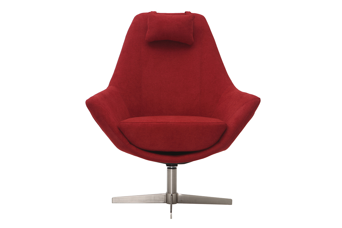 Design-Drehsessel aus Stoff Rot und Metallgestell AMADEO