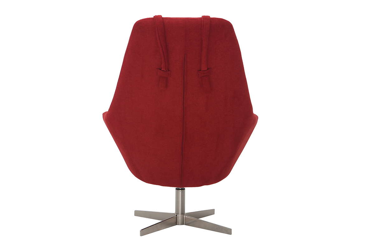 Design-Drehsessel aus Stoff Rot und Metallgestell AMADEO