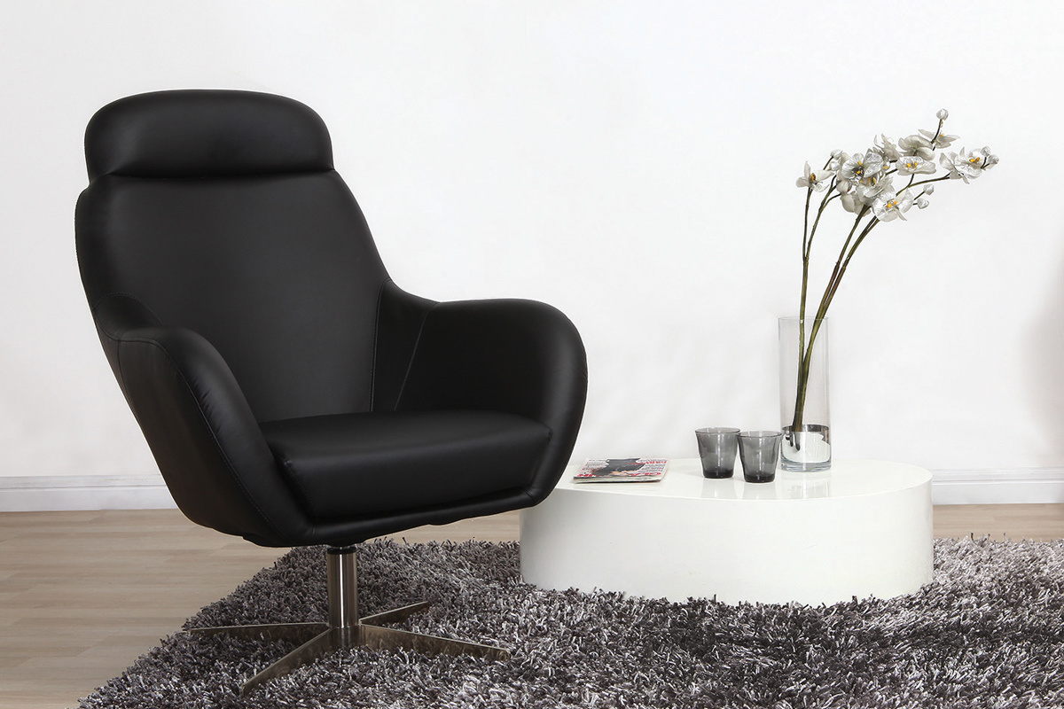 Design-Drehsessel Schwarz HAVEN