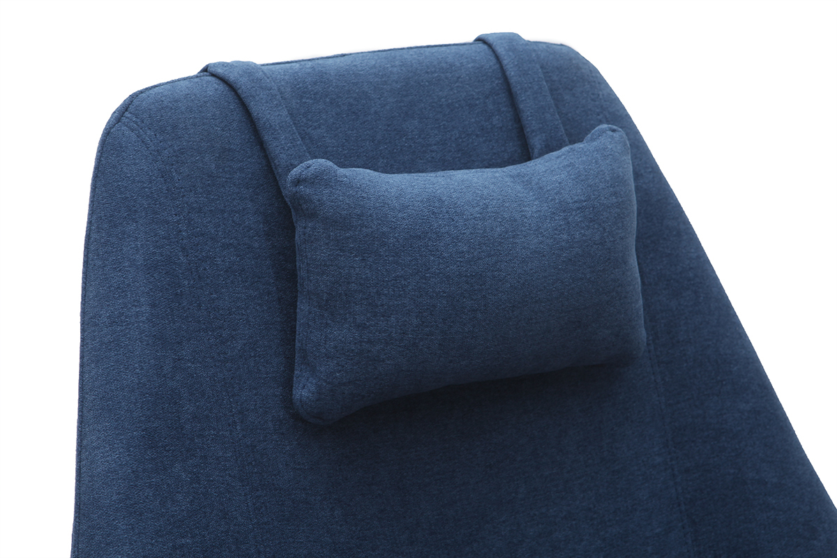 Design-Drehsessel Stoff Blau und Metallgestell AMADEO