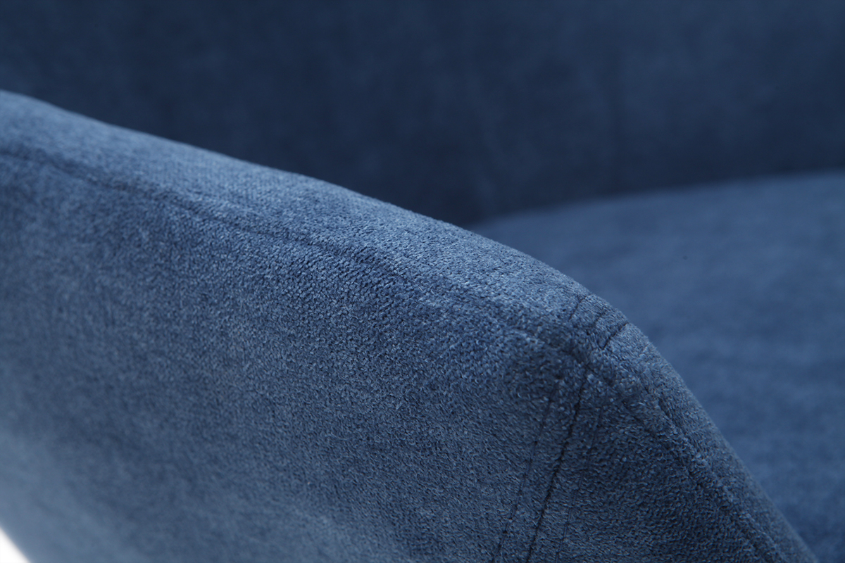 Design-Drehsessel Stoff Blau und Metallgestell AMADEO
