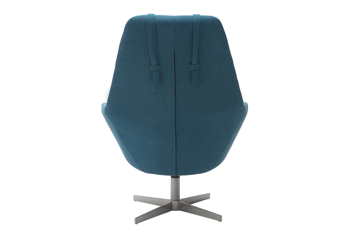 Design-Drehsessel Stoff Blaugrn und Metallgestell AMADEO