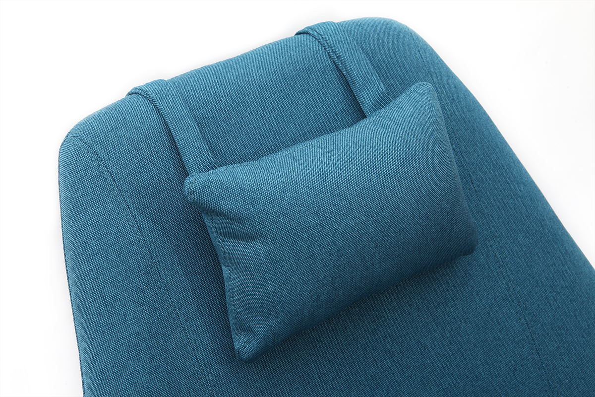 Design-Drehsessel Stoff Blaugrn und Metallgestell AMADEO