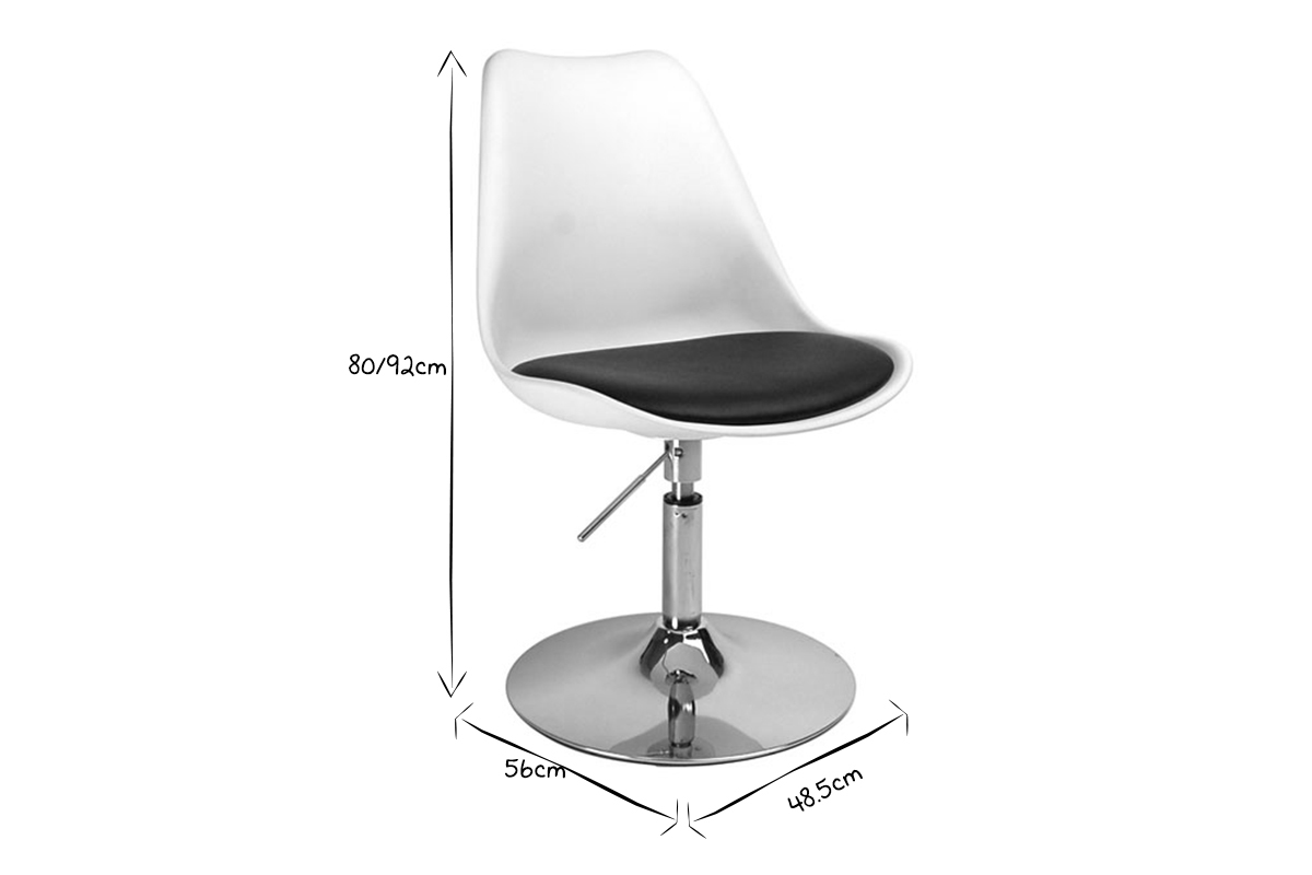Design-Drehstuhl STEEVY Schwarz und Wei