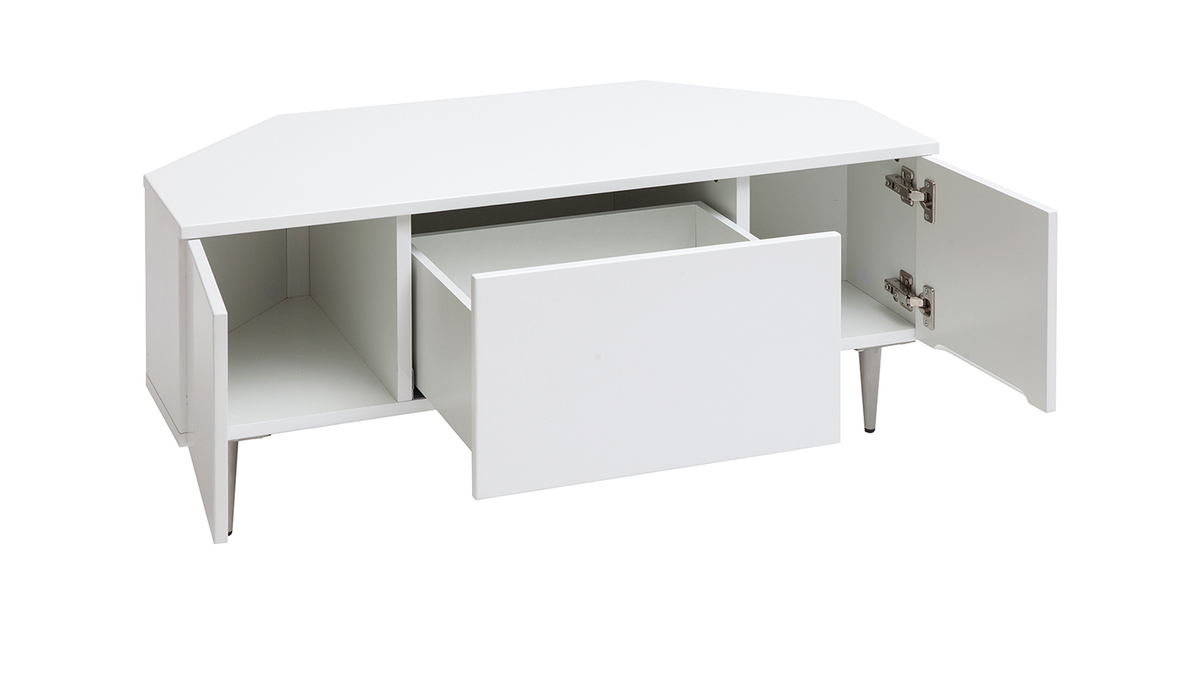 Design-Eck-TV-Möbel weiß lackiert KAROL