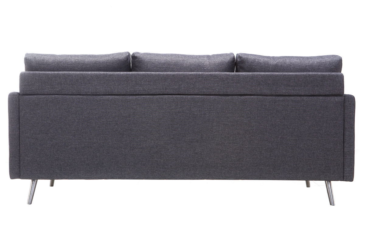 Design-Eckesofa verstellbar 3 Pltze Dunkelgrau BART