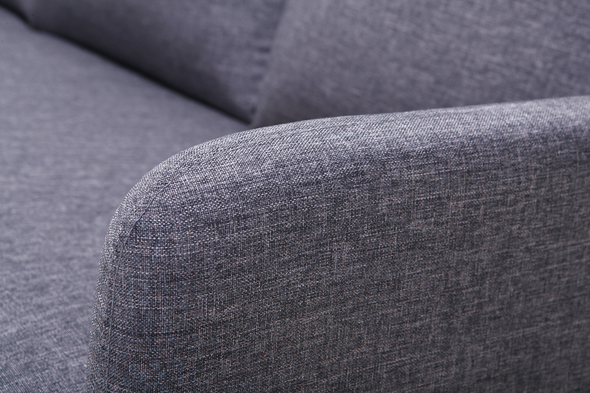 Design-Eckesofa verstellbar 3 Pltze Dunkelgrau BART