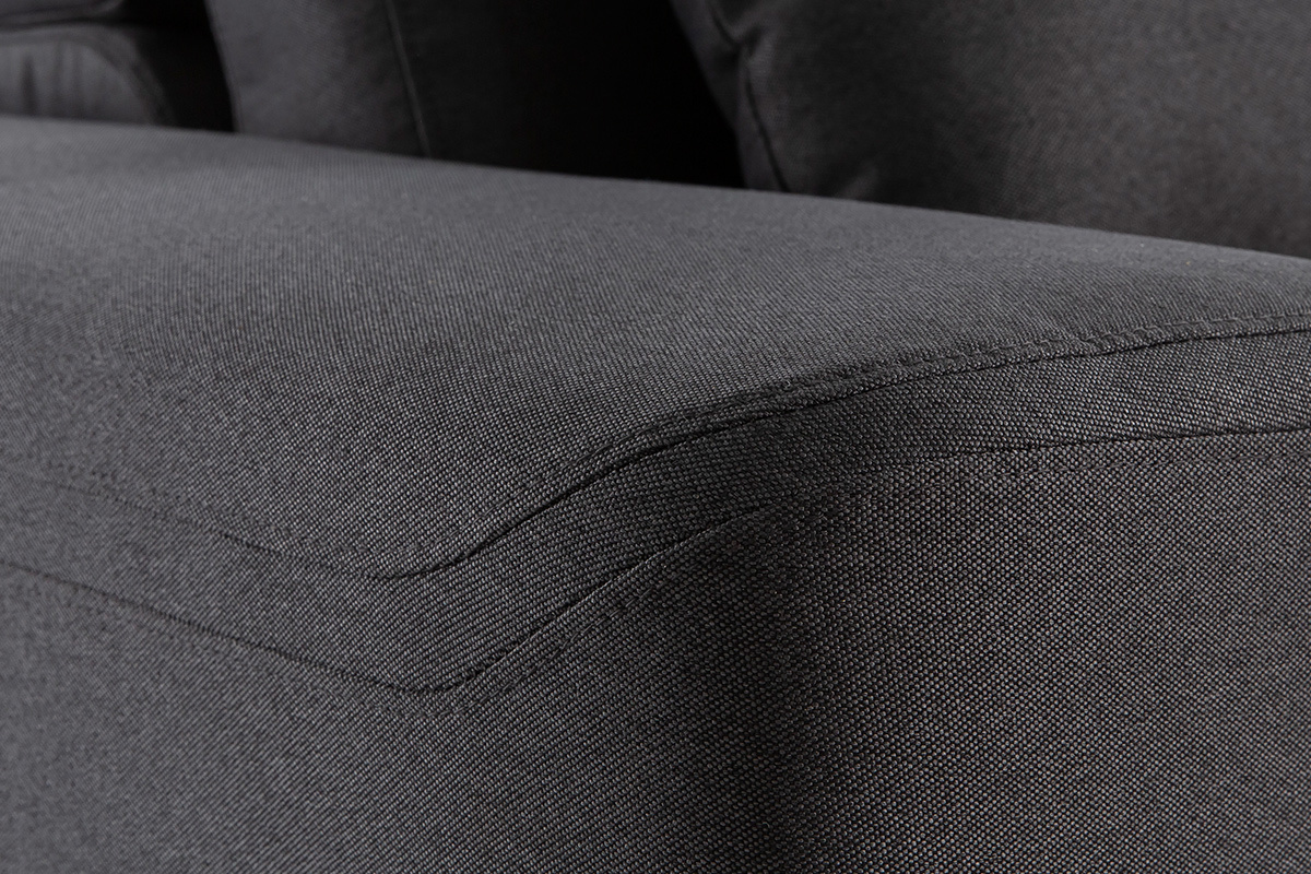 Design-Ecksofa aus dunkelgrauem Stoff mit verstellbarer Rckenlehne KONRAD