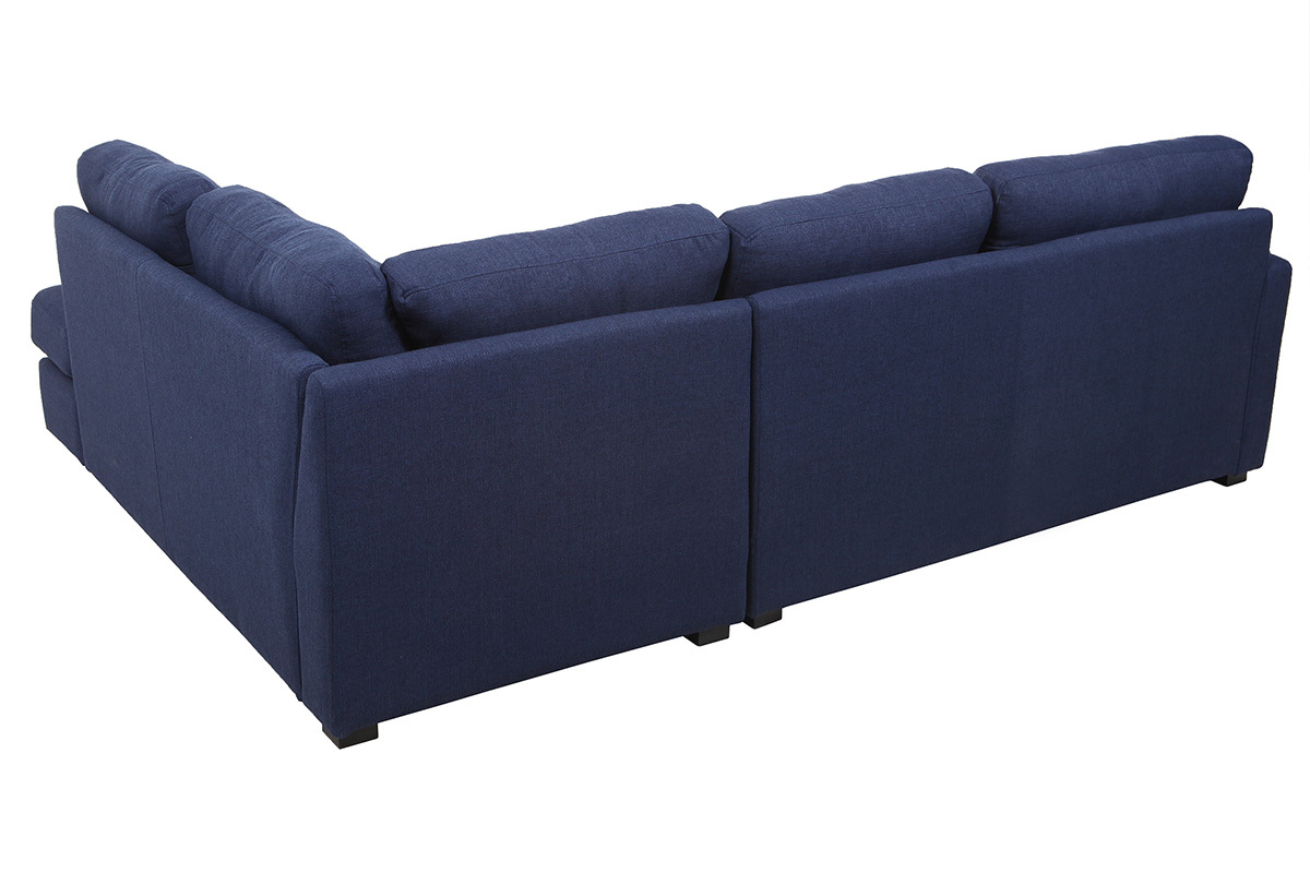 Design-Ecksofa gerade 5 Pl�tze Stoff Dunkelblau MILORD