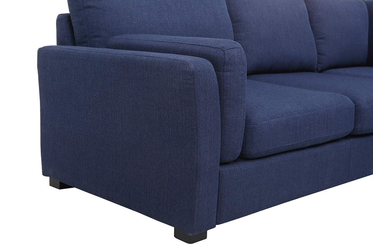 Design-Ecksofa gerade 5 Pl�tze Stoff Dunkelblau MILORD