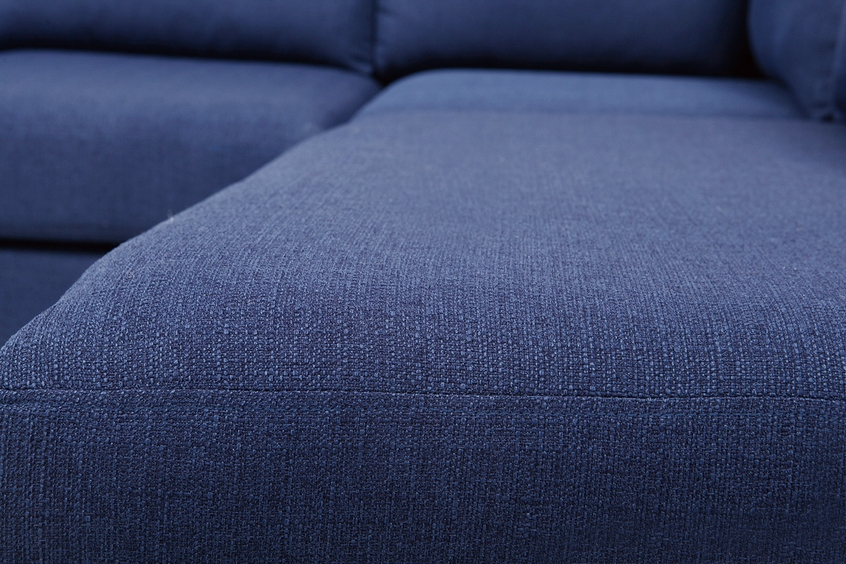 Design-Ecksofa gerade 5 Pl�tze Stoff Dunkelblau MILORD