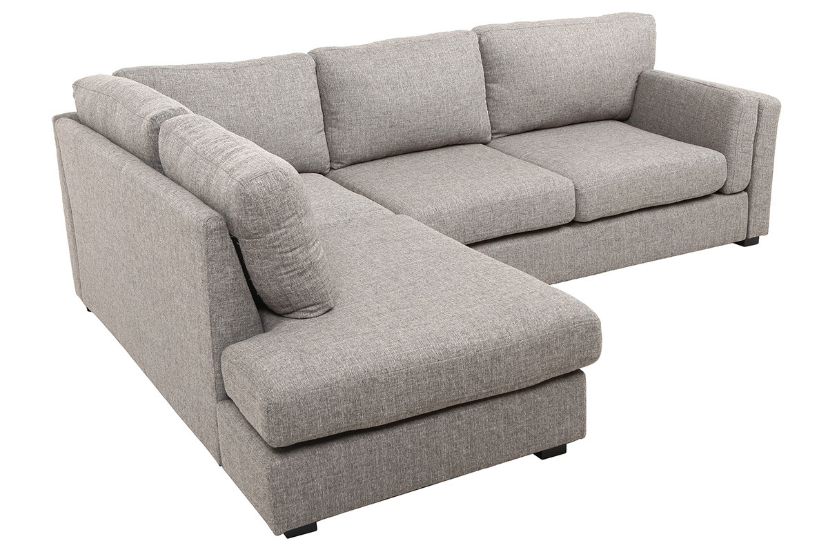 Design-Ecksofa links 5-Sitzer Hellgrau MILORD