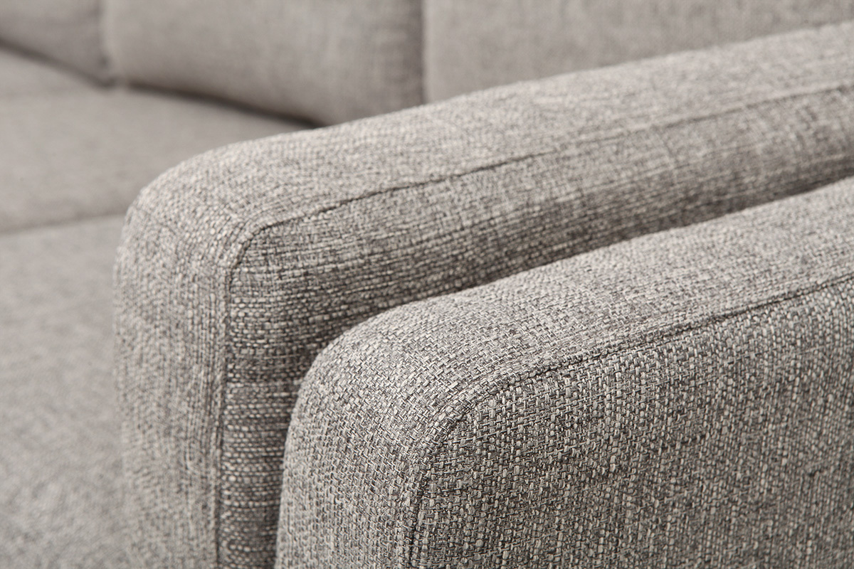 Design-Ecksofa links 5-Sitzer Hellgrau MILORD