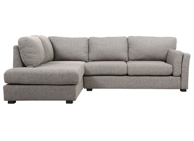 Design-Ecksofa links 5-Sitzer Hellgrau MILORD