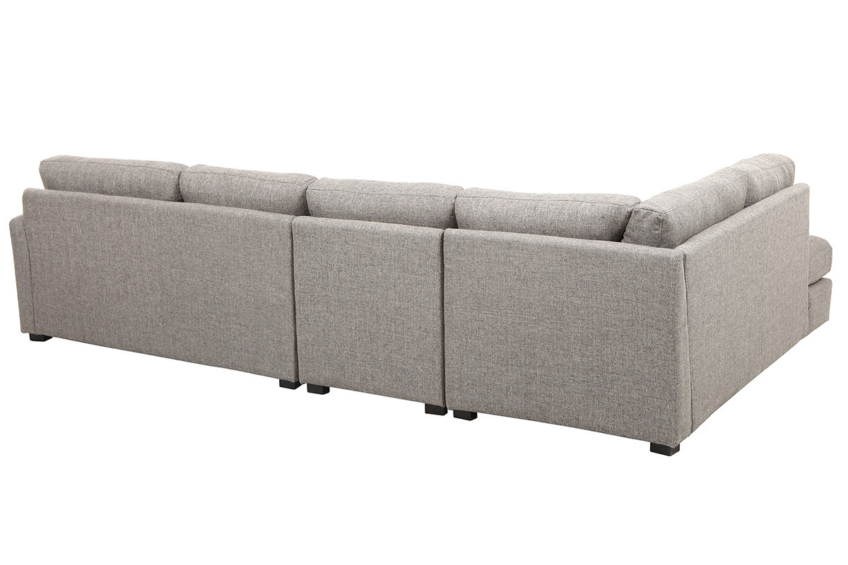 Design-Ecksofa links 6-Sitzer Hellgrau MILORD