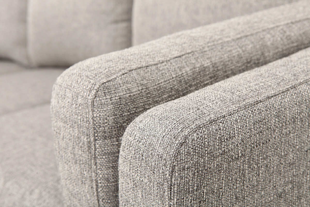 Design-Ecksofa links 6-Sitzer Hellgrau MILORD