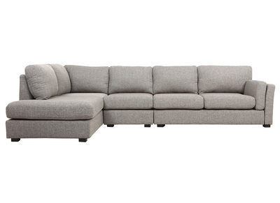 Design-Ecksofa links 6-Sitzer Hellgrau MILORD