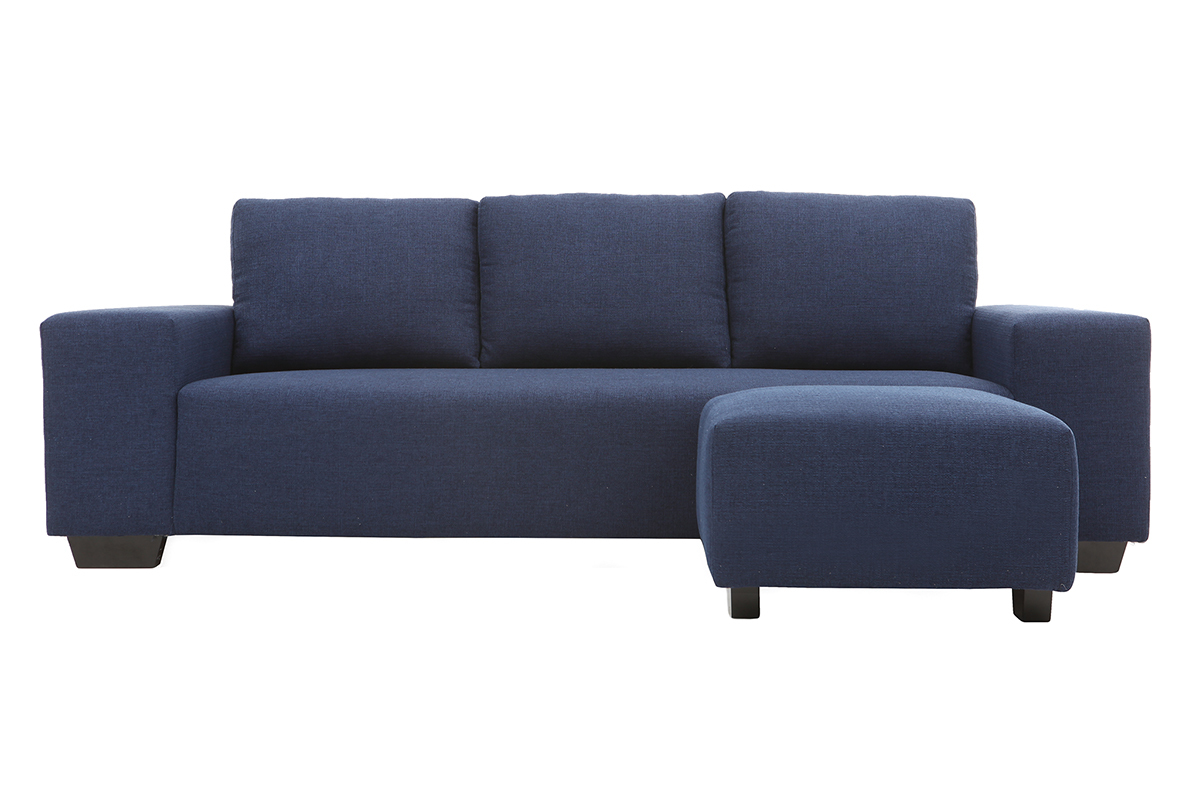 Design-Ecksofa Stoff 3-Sitzer Dunkelblau DEAUVILLE