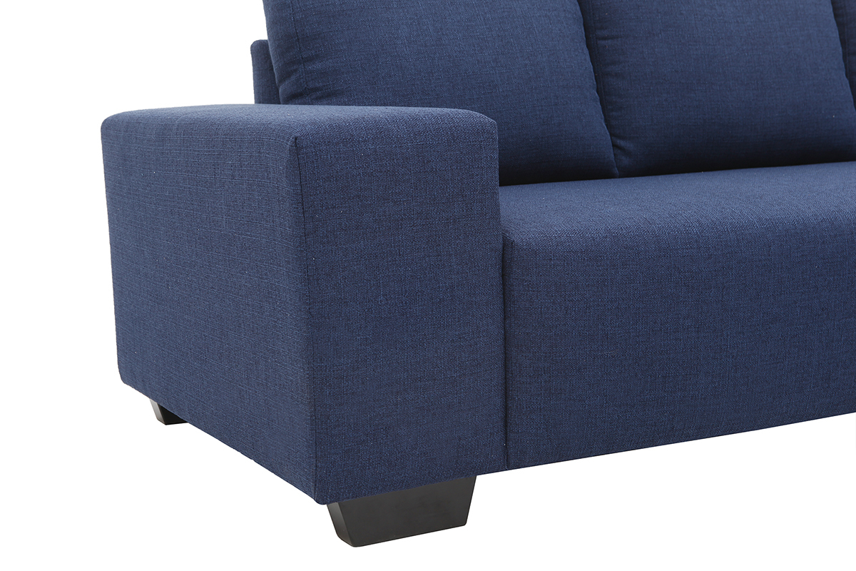 Design-Ecksofa Stoff 3-Sitzer Dunkelblau DEAUVILLE