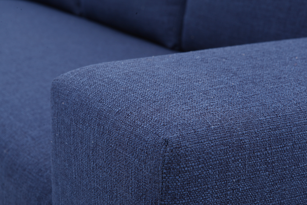 Design-Ecksofa Stoff 3-Sitzer Dunkelblau DEAUVILLE